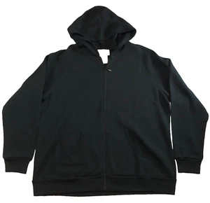 Quacker Factory Womens Hooded Jacket Sz L Black Full Zip Long Sleeve NWT - Picture 1 of 12
