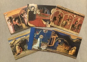 6 Grußkarten, Weihnachten, Anbetung der Könige, Geburt Christi, Flucht/ Ägypten - Bild 1 von 3