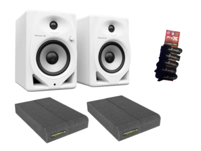 PIONEER DJ DM-50D 5” desktop monitor system (White) + Isolator Pads - Image 1 of 4