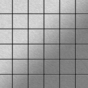 Mosaik Fliese massiv Metall Edelstahl marine gebürstet grau Cinquanta-S-S-MB - Bild 1 von 3