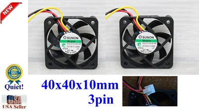 2x Sunon 40x10mm 3pin Fan, HA40101V4-D13U-C99, Super-Silence Fan! - Image 1 of 4