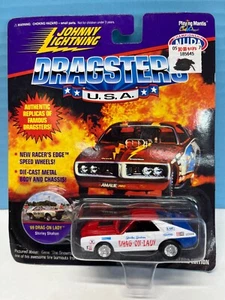 1/64 JOHNNY LIGHTNING 1969 AMC AMX DRAG ON LADY SHIRLEY SHAHAN RED/WHITE/BLUE - Picture 1 of 2