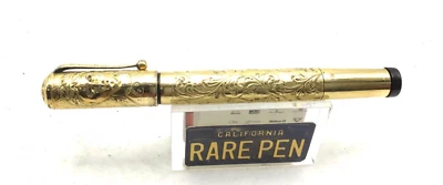Vintage WATERMAN 42 18KR  SAFETY Fountain Pen Amazing Putty Overlay #2 Flex nib - Image 1 of 4