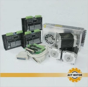 3Axis Nema23 stepper 23HS8430 3A 76mm 270oz-in Schrittmotor+Driver+Power CNC Kit - Picture 1 of 7