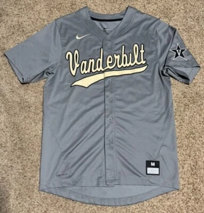 Men's Nike Charcoal Gray Vanderbilt Commodores FullButton Baseball Jersey Medium - Picture 1 of 8