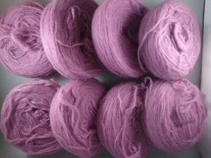 Lot of 8 Icelandic Wool PENCIL ROVING Yarn Cakes Pink Yarn - 1 lb 14 Oz NEW - Picture 1 of 3
