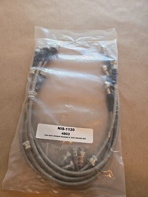 Linhas de freio trançadas de aço disco traseiro Nissan Maxima NIS-1120 4803 para 2/94-2001 - Imagem 1 de 4