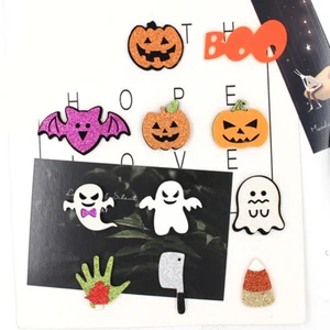 20pc Halloween Pumpkin Bat Glitter Patches Fake Leather Applique Sew on Clothing - Picture 1 of 23