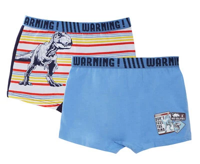 Jurassic World Boxer Shorts 2 Pack Boys Dinosaur Underwear Kids Briefs Trunks