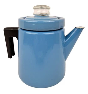 Cafetera percoladora superior estufa esmaltada azul finel vintage hecha en Finlandia - Imagen 1 de 17