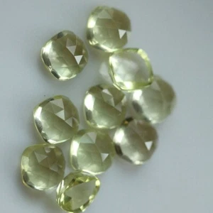 Zitronenquarz 5 Stück 8 mm - 20 mm Kissen Rosenschliff Natur Edelstein - Bild 1 von 6