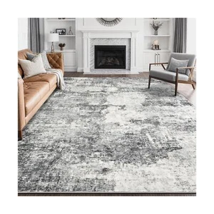 Living Room Area Rugs - 9x12 Abstract Large Soft Indoor Washable Rug Neutral ... - Picture 1 of 9