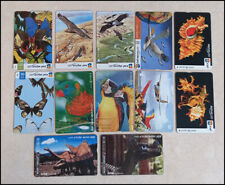 phonecards Israel used Birds Dinosaurs Butterflies & Shells