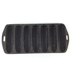 Cast Iron Cornbread Pan Vintage 7 Mold Corn Cob Shapes 12.5” x 5.5” Marked 27 C - Picture 1 of 7