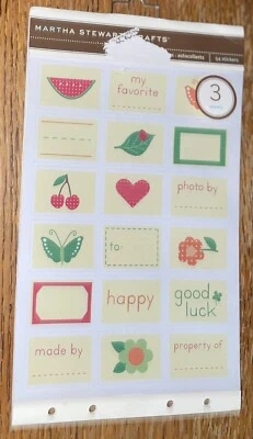 Martha Stewart Labels Made By: Photo By: Property Of: Good Luck Happy Stickers - Image 1 of 3