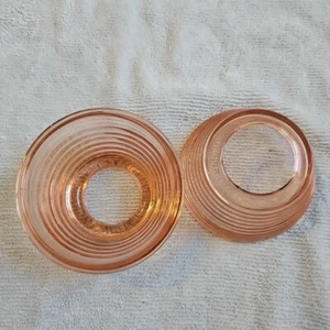 Bronzish Orange glass Ribbed Bowl with O-Ring Open Bottoms Lamp Shade Style - Picture 1 of 4