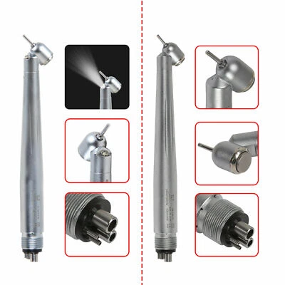 YABANGBANG Dentaire 45 degree LED E-generator/No-LED High Speed Turbina Handpiece 4 Holes