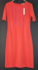 NWT Medium (Sz 8) De Collection Half-Sleeve Coral Dress -Attend Summer Wedding! - Picture 1 of 20