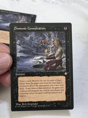 MTG Magic the Gathering Demonic Consultation Ice Age Nrmt - Image 1 of 2