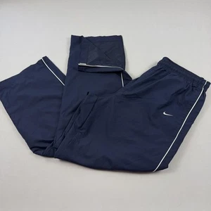 Vintage Nike Hose Herren 2XL XXL BLAU Baggy Windbreaker Silber Etikett Knöchelreißverschlüsse Y2k - Bild 1 von 16
