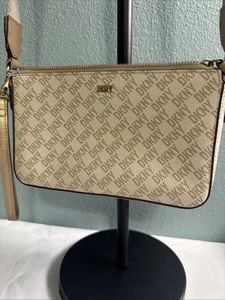 DKNY Mini Crossbody Purse Camel Tan Leather Small Chic Handbag - Picture 1 of 9