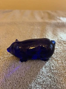 Vintage Rosso Colbalt Blue Glasschwein - Bild 1 von 8