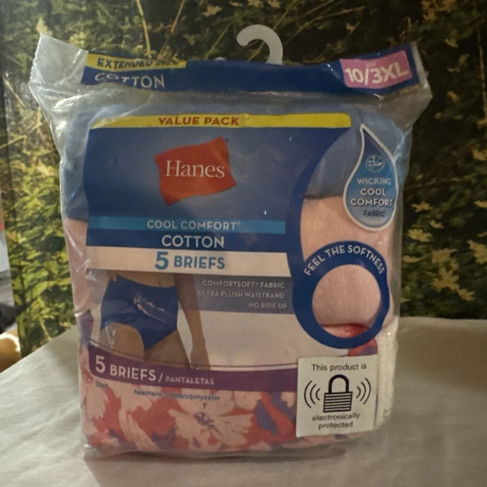 NEW Hanes Cool Comfort Cotton Briefs Value Pack Set of 5 Size 10/3XL Pink Purple - Image 1 of 2