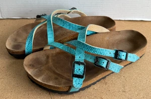 Birki's By Birkenstock Sylt Birko Flor Türkis Sandalen L10 M8 US - Bild 1 von 7