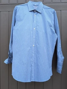 Charles Tyrwhitt Blue & White Slim Fit Honeycomb Shirt 17 And 1/2 In - Picture 1 of 7