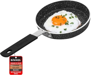 BAKKENMASTER Bakken-Swiss Mini Padella per Uova Antiaderente da 2 Pezzi e Set da 2 Pezzi, Nero - Foto 1 di 8