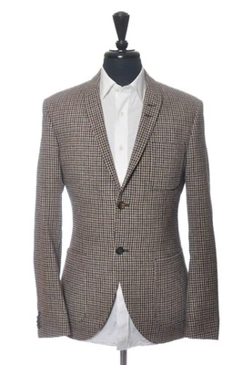 Tiger of Sweden Brown Houndstooth Tweed Evert Sport Coat 35001 Foto 1 de 4