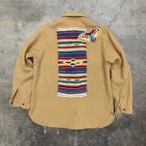 Vintage Pendleton Southwestern Wool Shirt Jacket Sz L Chain Stitch Boho Custom - Picture 1 of 5