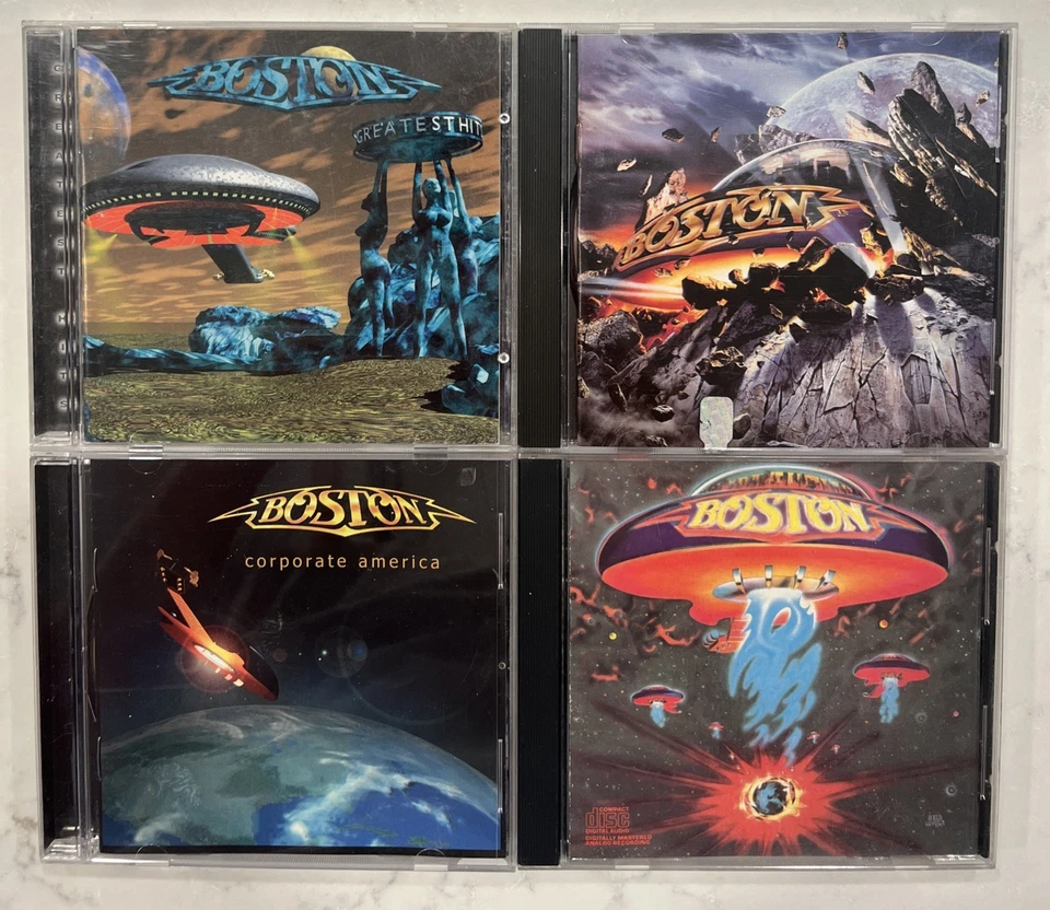 Lot Of 4 Boston CD More Than A Feeling Don’t Look Back I Need Your Love Foto 1 de 4