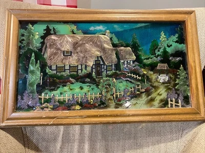 "JOAN BAKER DESIGNS CASA DE CAMPO PAISAJE IMITACIÓN VITRAL ATRAPASOL 22"" X 13""" Foto 1 de 4