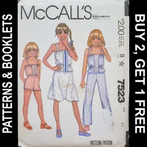 Vintage McCall's Girls' Top/Skirt/Pants/Shorts Pattern #7523 Size 14 CUT - Picture 1 of 7