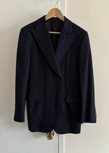 J. Press Made In USA MTM Navy Wool Twill Peak Lapel Blazer Sport Coat - 38R - Picture 1 of 3
