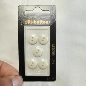 Bottoni Aneto Plastica Tondo Bianco Lucido 7/16" (11MM) 142 Set di 5 Vintage - Foto 1 di 3