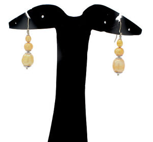 14K White Gold Over Multi Shape Fresh Water Pearl Dangel Earrings