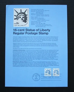 United States (#1599, 1619) 1978 USPS Souvenir Page - Statue of Liberty - Imagen 1 de 1