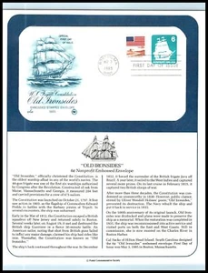 1985 Old Ironsides sailing ship Sc U609 6c stationery ArtCraft FDC on PCS page - Picture 1 of 1