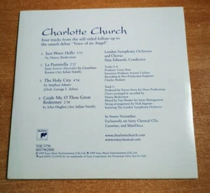 CHARLOTTE CHURCH Voice of an Angel ULTRA RARE AUSTRIA PROMO CD SINGLE SAMPLER - Picture 1 of 2