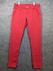 The North Face Pants Womens 10 Red Stretch Denim Skinny Leg Mid Rise Comfort