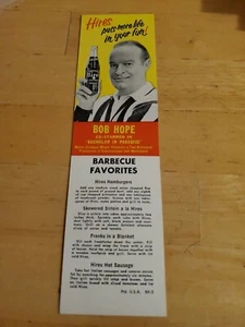 Inserto cartone birra radice Bob Hope 1961 con ricette per noleggio birra radice - Foto 1 di 2