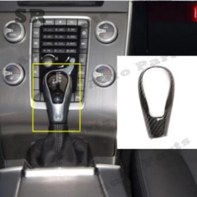 For Volvo S60 V60 XC60 2013-2017Real CARBON FIBER Gear SHIFT KNOB TRIM COVER - Image 1 of 4