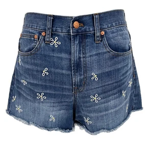 Madewell Shorts Daisy Embroidered Edition Size 27 High Rise Perfect Jean Short - Picture 1 of 6