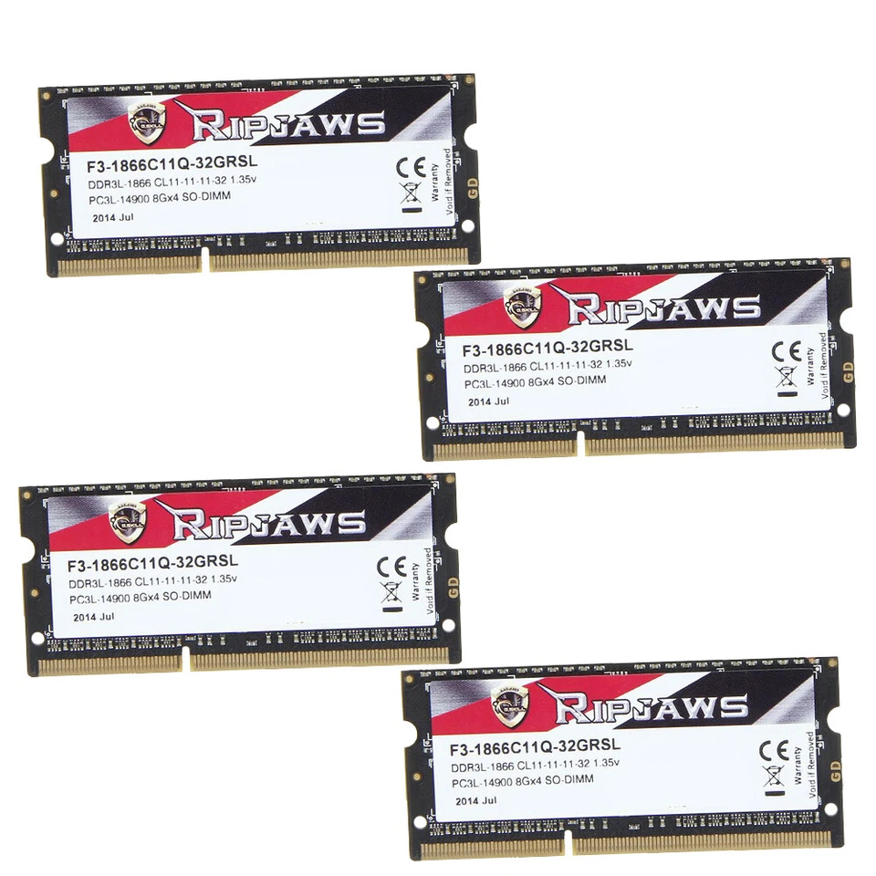 G.SKILL Ripjaws 32GB 16GB 8GB DDR3L 1600MHz 1866MHz PC3L 1.35V Laptop Memory RAM - Image 1 of 4