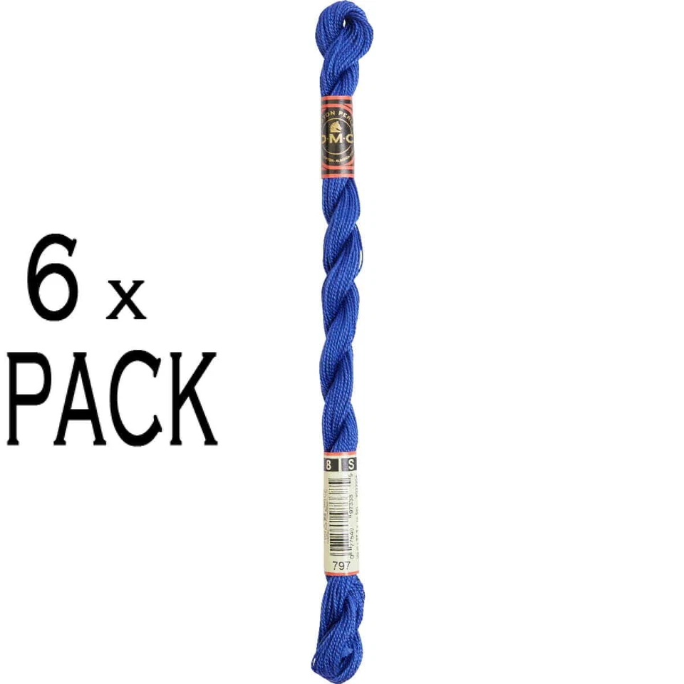 6x DMC Perlgarn Stärke 8, 25 m, 115AR/8-797, VPE - Bild 1 von 1