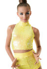 Costume de danse Balera SQ9601 jaune néon grand enfant réservoir de jazz spande de gymnastique