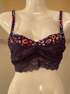 NUEVO BRALETTE VICTORIA SECRET ROSA ENCAJE AZUL MARINO MULTICOLOR TALLA PEQUEÑA - Imagen 1 de 5