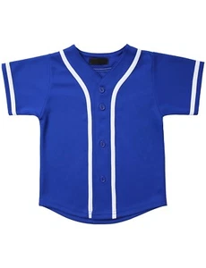 Baby BASEBALL BUTTON T Shirts Kids Jersey Uniform School Sports Active Casual - Picture 1 of 29